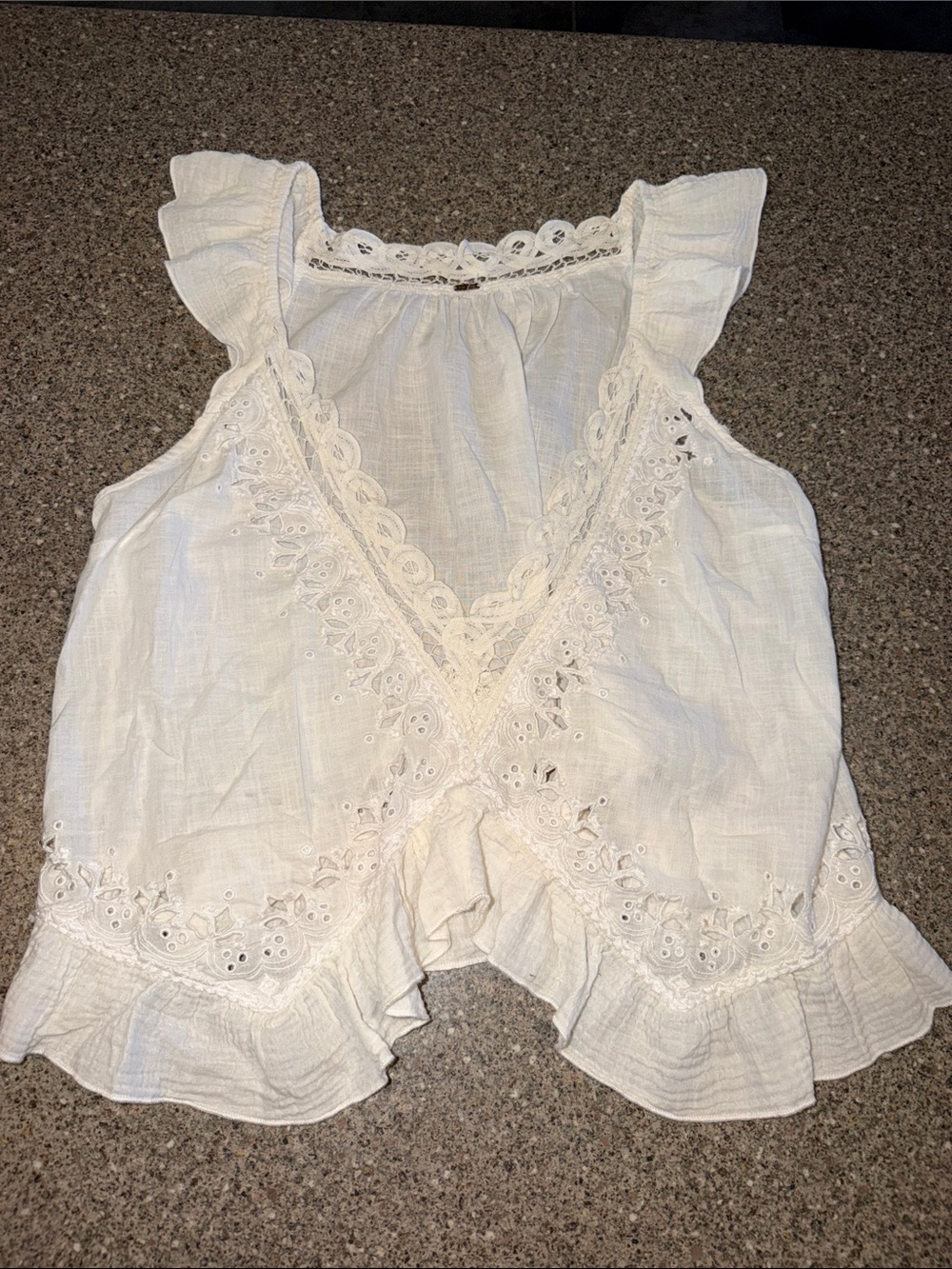 Free people crochet eyelet tank top